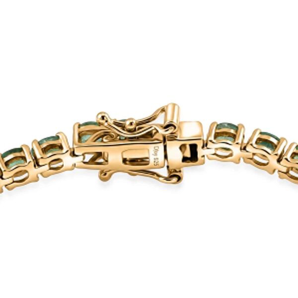 D'Joy AAA Kagem Sambischer Smaragd Armband ca. 19 cm 925 Silber 750 Gelbgold vermeil ca. 7,13 ct. image number 3