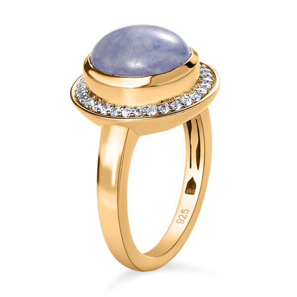 Nat&uuml;rlicher Hackmanit und wei&szlig;er Zirkon-Ring, 925 Silber Gelbgold Vermeil (Gr&ouml;&szlig;e 17.00) ca. 3,49 ct image number 5