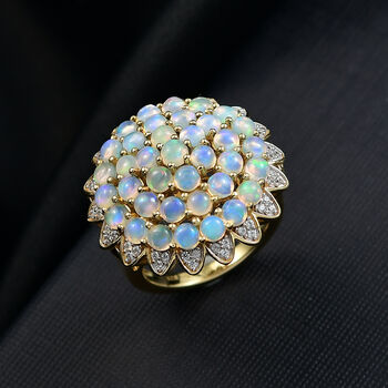 D'Joy AA nat&uuml;rlicher, &auml;thiopischer Welo Opal und Zirkon Ring - 3,24 ct.