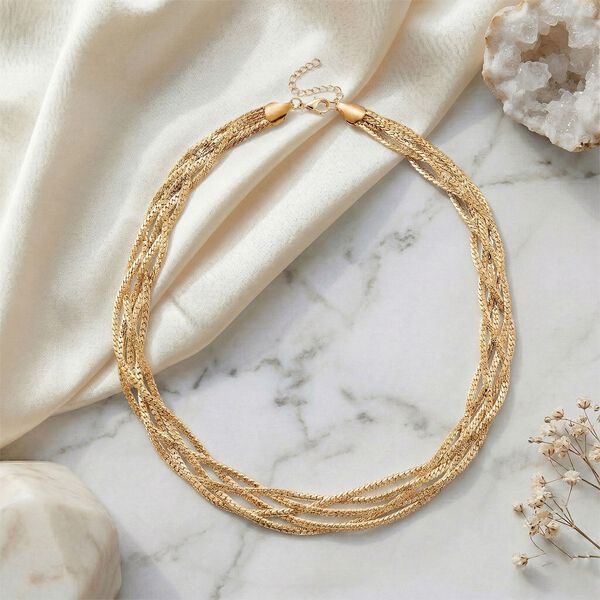 Eisen Gelb Halskette ca. 53.25 cm ca. 41,40g image number 1