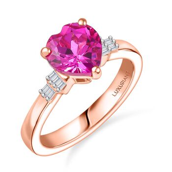 LUXURIANT AAA Labor Rosa Saphir und Diamant Ring - 2,72 ct.