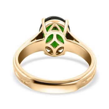 Zertifiziert und gepr&uuml;ft AAA Nat&uuml;rlicher Chromdiopsid Ring in 417 Gold - 2,65 ct.