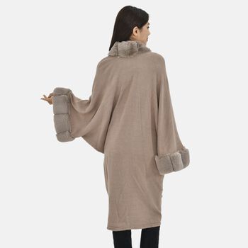 LA MAREY - Stilvoller langer Mantel mit Kunstfell