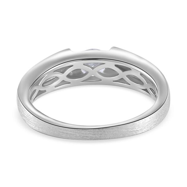 Moissanit Ring, 925 Silber rhodiniert (Gr&ouml;&szlig;e 18.00) ca. 0.45 ct image number 6