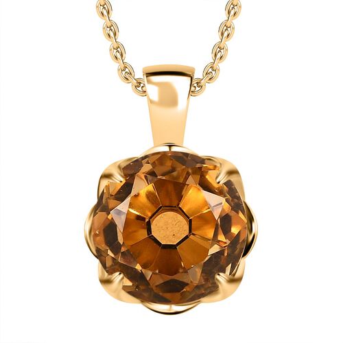 Citrin und Zirkon Anhänger mit 45cm Kette - 7,15 ct. image number 0