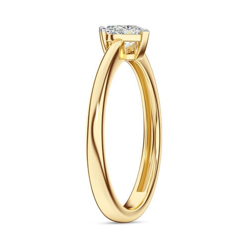 LUXURIANT DIAMOND - Lab Grown Diamant VS-EF SGL zertifiziert Ring, 925 Silber 750 Gelbgold Vermeil (Größe 21.00) ca. 0.50 ct image number 4