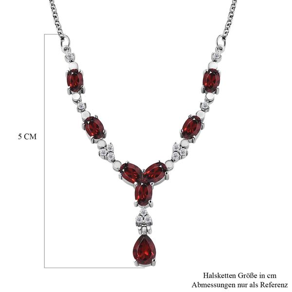 Roter Granat Halskette ca. 45 cm Edelstahl ca. 4.77 ct image number 6