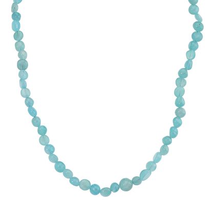 Amazonit Halskette, ca. 45 cm+ 5 cm extender, Reiner Edelstahl ca. 182.50 ct