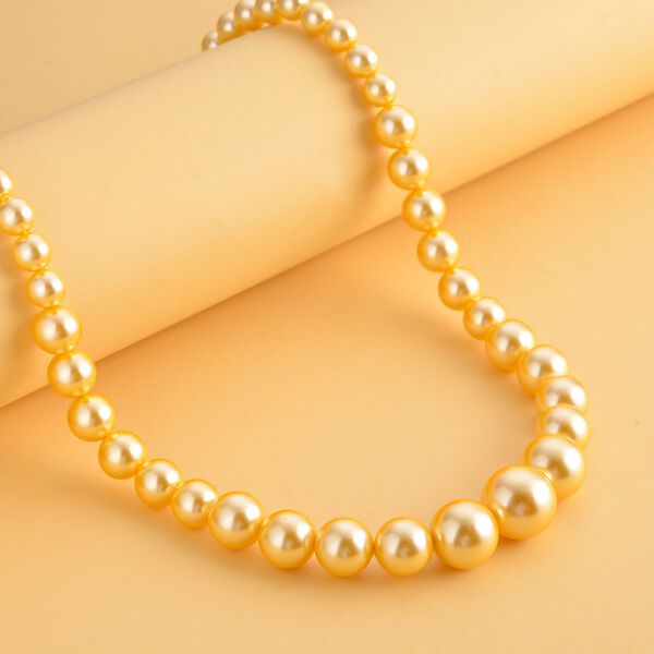 Goldene Muschelkernperle Halskette ca. 50 cm image number 2