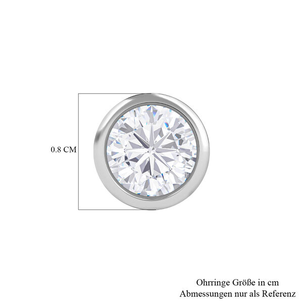 Moissanit Ohrringe, 925 Silber platiniert - 1,51 ct. image number 6