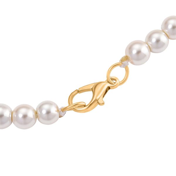 3er Set Wei&szlig;e Muschelkernperlen-Schmuckst&uuml;cke, bestehend aus Armband (ca. 19 cm) und zwei Halsketten (ca. 40 cm und 50 cm), gelb vergoldet image number 10