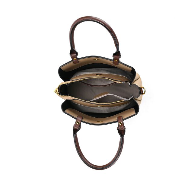 Vielseitige Umh&auml;ngetasche aus echtem Leder mit abnehmbarem Schulterriemen, 30x14x24 cm, Khaki image number 7