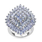 Tansanit Cluster-Ring, 925 Silber platiniert  ca. 5,78 ct image number 0