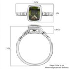 Peridot farbener Zirkonia-Solitär-Ring in 925 Silber, 2,12 ct image number 6