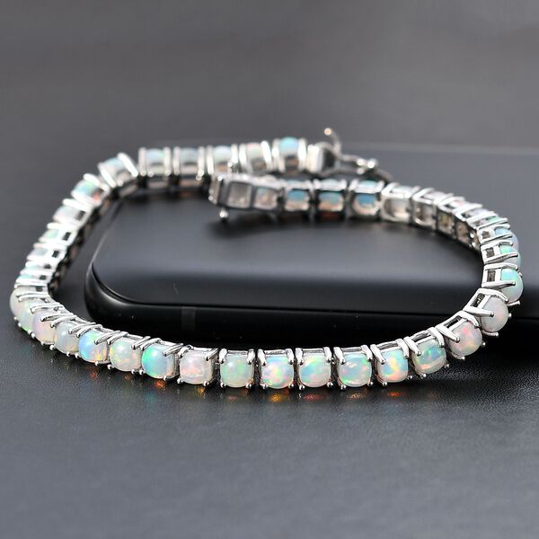 AA Nat&uuml;rlicher, &auml;thiopischer Welo Opal Armband ca. 20 cm 925 Silber rhodiniert ca. 9,04 ct. image number 8