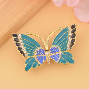 Emailliertes Schmetterlings-Kristall-Schmuckk&auml;stchen 7,5x2cm