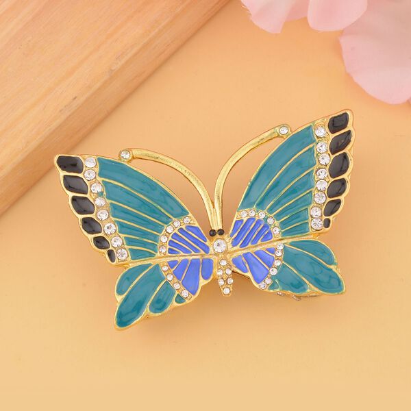 Emailliertes Schmetterlings-Kristall-Schmuckk&auml;stchen 7,5x2cm image number 2
