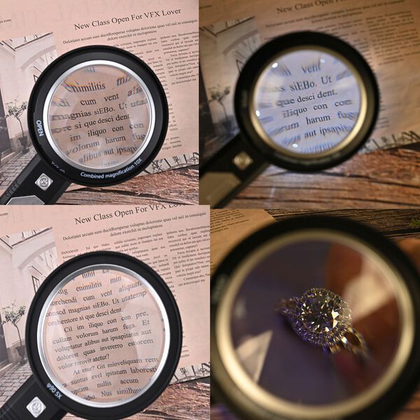 8-fach und 12-fach Handlupe mit Doppellinsen, 19x9x3,2cm, Silber und schwarz image number 2