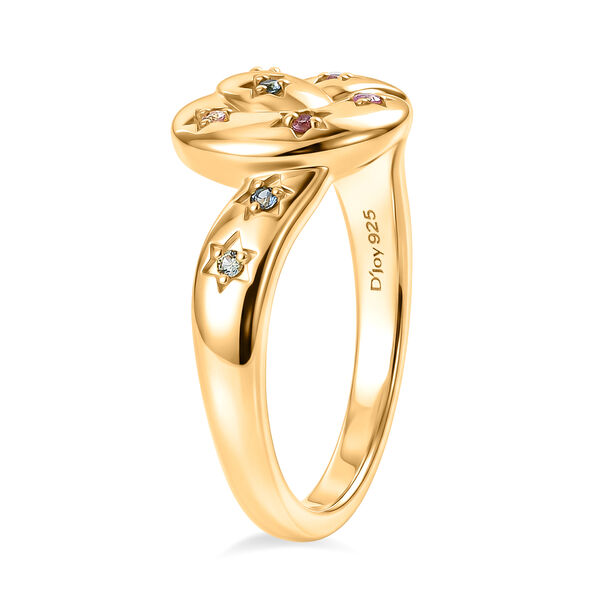 D'Joy Mehrfarbig Saphir Ring 925 Silber 750 Vergoldet (Gr&ouml;&szlig;e 17.00) ca. 0,11 ct image number 4