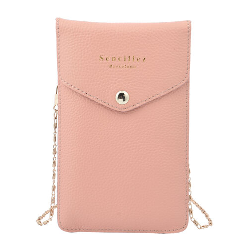 SENCILLEZ: 100% echtes Leder Crossbody Handytasche, Größe 12x1x18 cm, Rosa image number 0