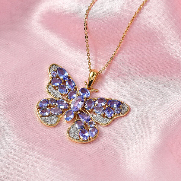 D'Joy Tansanit Schmuckset ca. 50 cm 925 Silber 750 Gelbgold Vermeil ca. 4,46 ct. image number 1