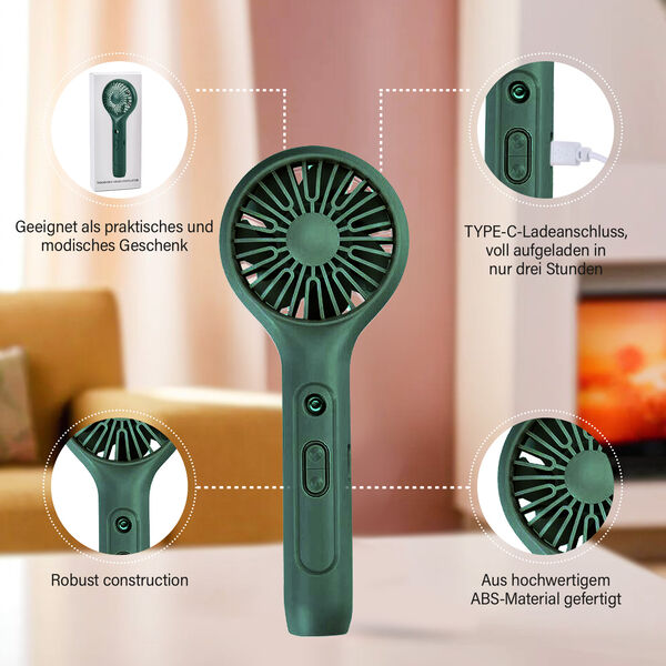 Mini-Handventilator mit Nebelspray, Schwarz image number 3