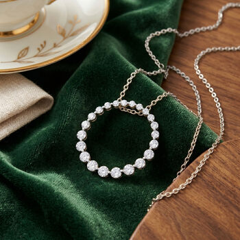 LUXURIANT SGL zertifizierter SI-GH Labor Diamant Anh&auml;nger mit 50cm Kette, 925 Silber rhodiniert - 1 ct.
