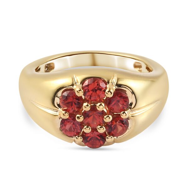 Roter Saphir Ring 925 Silber 585 Vergoldet