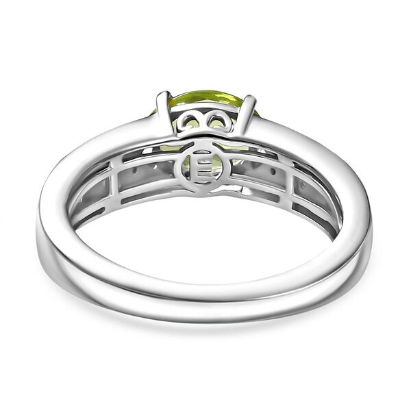 Peridot, Weißer Zirkon Ring Nickelfreies Messing (Größe 19.00) ca. 1,38 ct image number 5