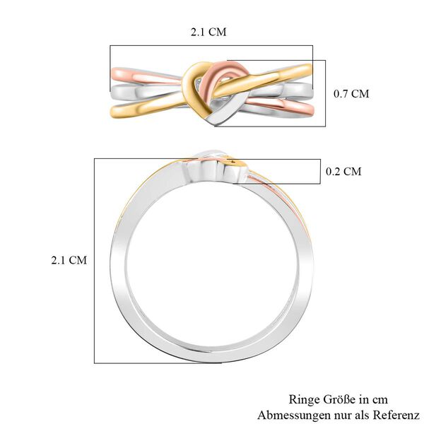 GP Amore Kollektion - Tricolor Herzknoten Ring image number 7