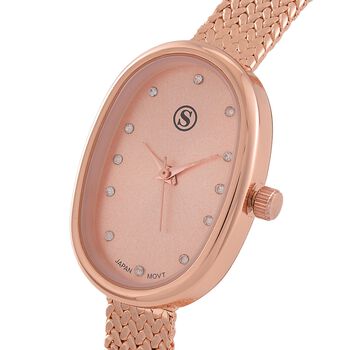 STRADA - Elegante Armbanduhr mit Japanischem PC21S Werk, Stahlsonnenschliff-Zifferblatt und 316L Edelstahl armband, 316L Edelstahl , 19 cm, silberfarben