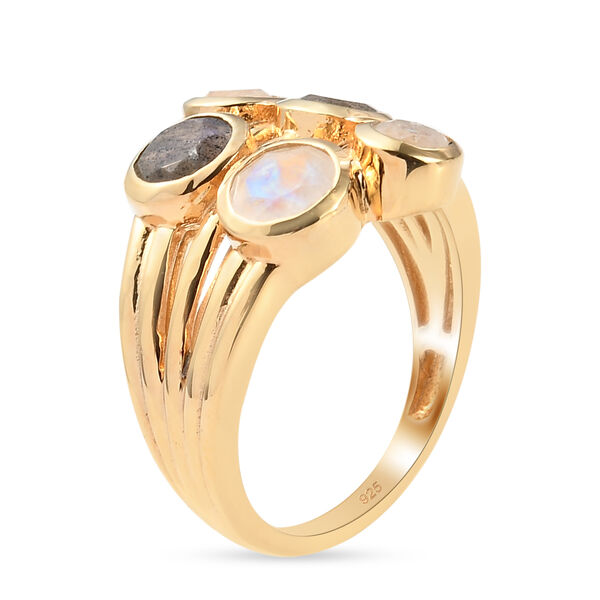 Regenbogen Mondstein und Labradorit-Ring - 2 ct. image number 5
