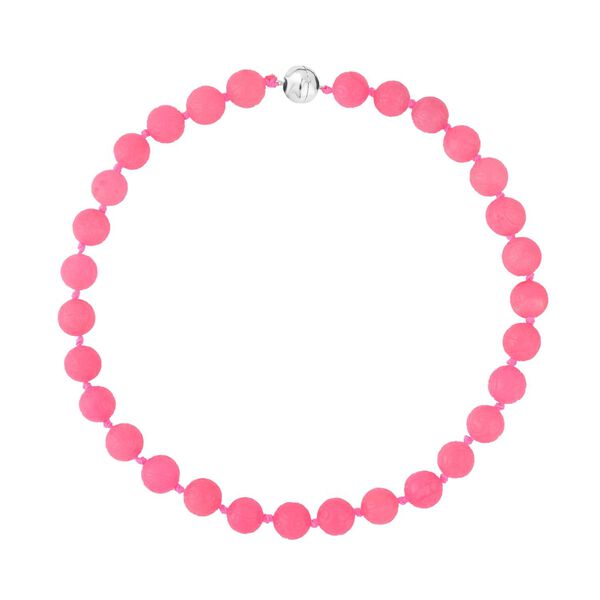 Gef&auml;rbte rosa Jade Halskette, (13-15mm), ca. 50 cm, 925 Silber, ca. 684.00 ct