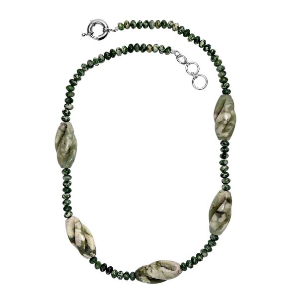 Sesam Jaspis und Grünfleck Achat 50cm Halskette - 266 ct. image number 4