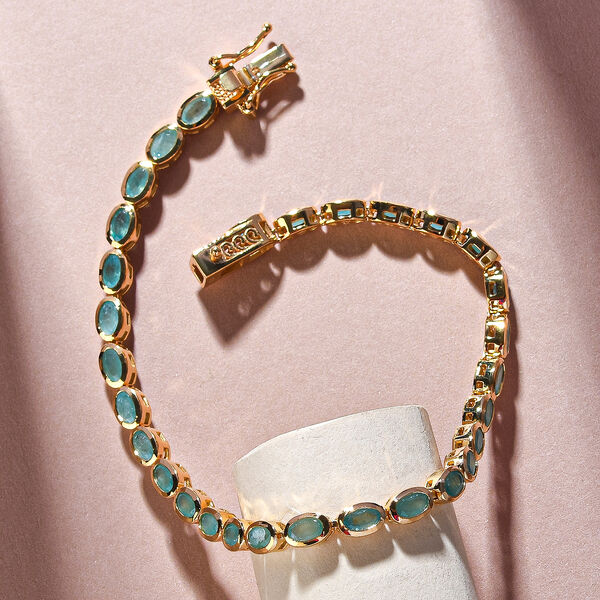 Grandidierit-Armband, ca. 19 cm, 925 Silber vergoldet ca. 6,51 ct image number 2