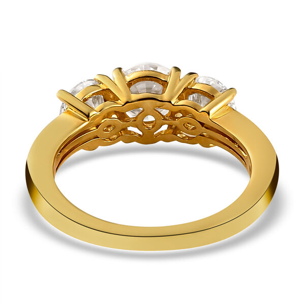 88 Facetten Moissanit Ring, 925 Silber vergoldet  ca. 1,67 ct image number 6