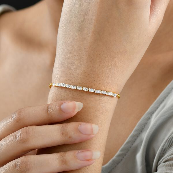 EVER TRUE Weißer Diamant Armband ca. 19 cm Nickelfreies Messing image number 2