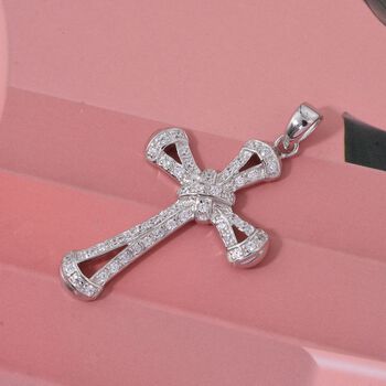 Lustro Stella Wei&szlig;er Zirkonia Anh&auml;nger 925 Silber rhodiniert