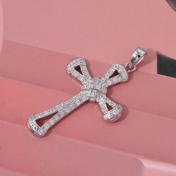 Lustro Stella Wei&szlig;er Zirkonia Anh&auml;nger 925 Silber rhodiniert image number 1