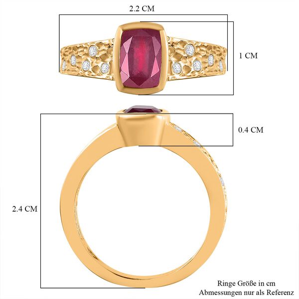 Afrikanischer Rubin und Zirkon-Ring - 1,45 ct. image number 7