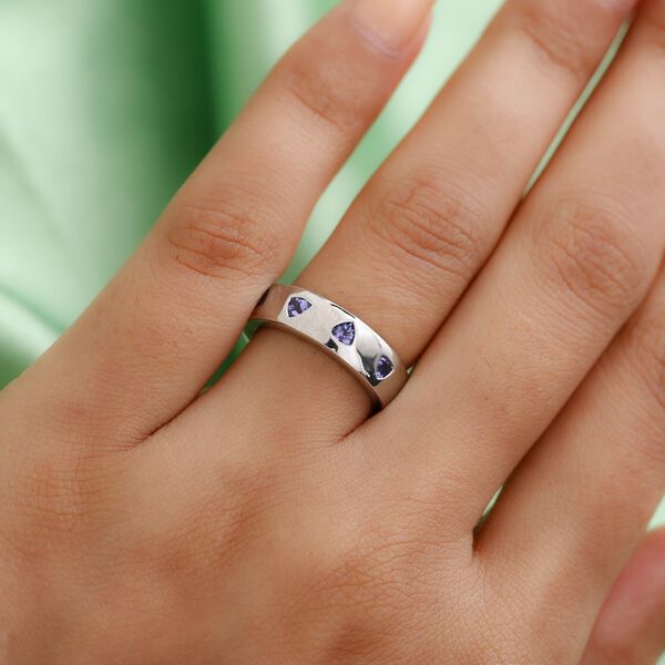 AA Tansanit Ring 925 Silber Platin-Überzug image number 3