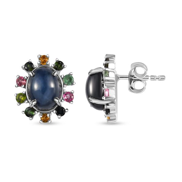 GP Celestial Dream Kollektion - Blaue Stern Saphir, Kanchanaburi blauer Saphir und Mehrfach-Turmalin-Ohrringe - 6,96 ct. image number 4