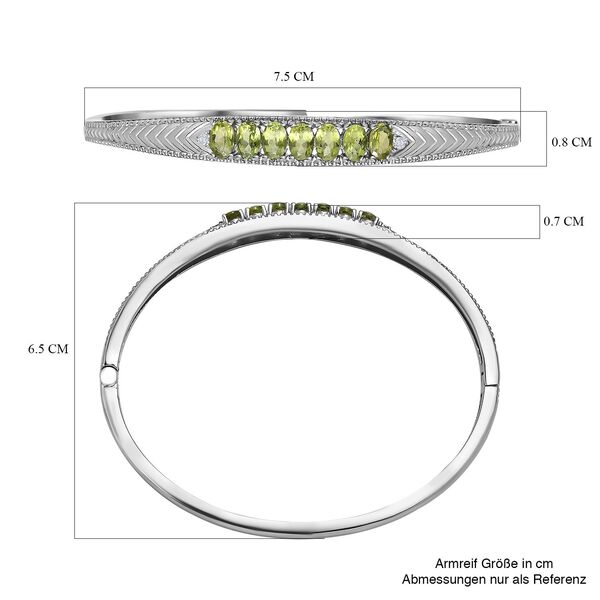 Peridot, Wei&szlig;er Zirkon Armreif ca. 19 cm Edelstahl ca. 3,57 ct. image number 6