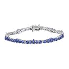 Tansanit Armband ca. 19 cm 925 Silber rhodiniert ca. 9,39 ct.