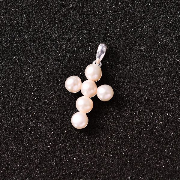 Süßwasserperlen Kreuz Anhänger - 4,72 ct. image number 2