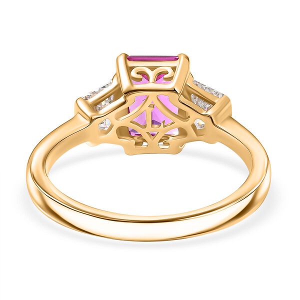 LUXURIANT DIAMANT - AAA Lab Created Rosa Saphir, Lab Grown Diamant Ring 585 Gold (Größe 17.00) ca. 2,26 ct image number 5