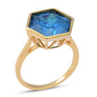 LUSTRO STELLA Blauer kubisch Zirkonia Ring 925 Silber 585 Gelb Vergoldet (Größe 16.00) ca. 10,71 ct image number 2