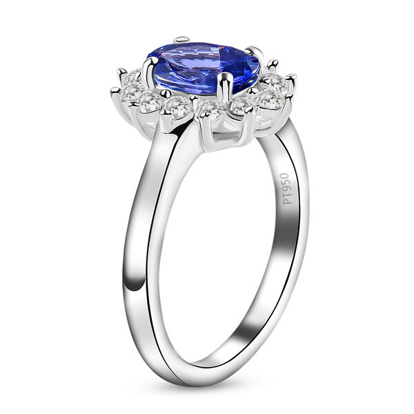 RHAPSODY Tansanit und Diamant Halo-Ring in Platin image number 4