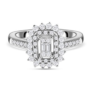 Diamant-Ring, 925 Silber platiniert (Gr&ouml;&szlig;e 16.00) ca. 0,50 ct