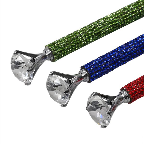 Kugelschreiber-Set, 3er-Pack, Mehrfarbig, Leoparden-Design, Strass und Kristall, inkl. Ersatzminen image number 5